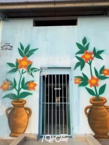 تزئین و زیباسازی کوچه و معابر روستای گزه با اجرای نقاشی و دیوارنگاری