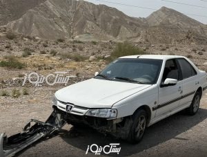 برخورد پژو پارس با موتورسیکلت در ورودی محور بستک &#۸۲۱۱; لار