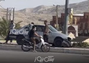 تصادف عجیب پژو ۴۰۵ در میدان دفاع مقدس بستک