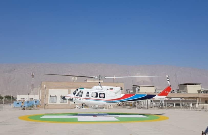 اعزام بیمار ۱۸ ساله دچار خونریزی گوارشی با بالگرد اورژانس هوایی بستک