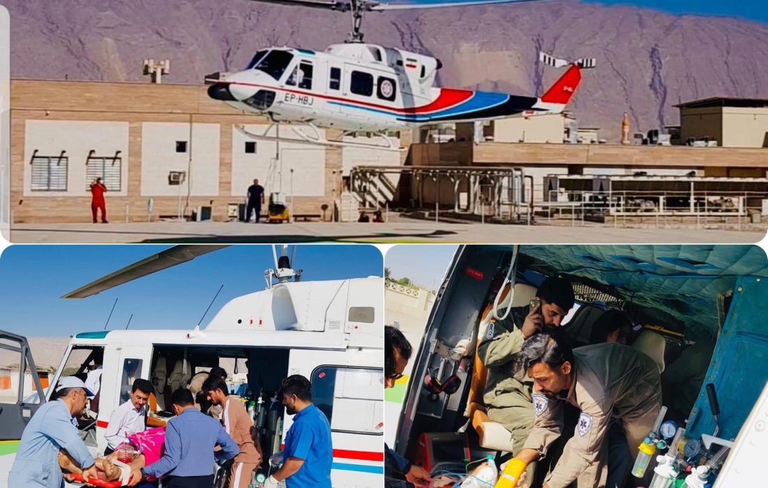 مأموریت تخصصی اورژانس هوایی بستک برای انتقال دو مصدوم نیازمند مراقبت فوقتخصصی