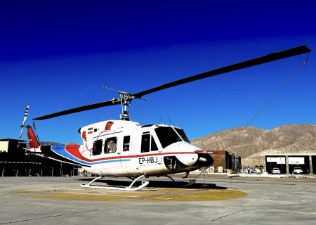 انتقال اورژانسی بیمار ۴۵ ساله با بالگرد اورژانس هوایی بستک