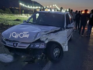 برخورد موتورسیکلت ورزشی با خودروی پژو پارس حوالی شیخ حضور منجر به مصدومیت شدید دو نفر شد